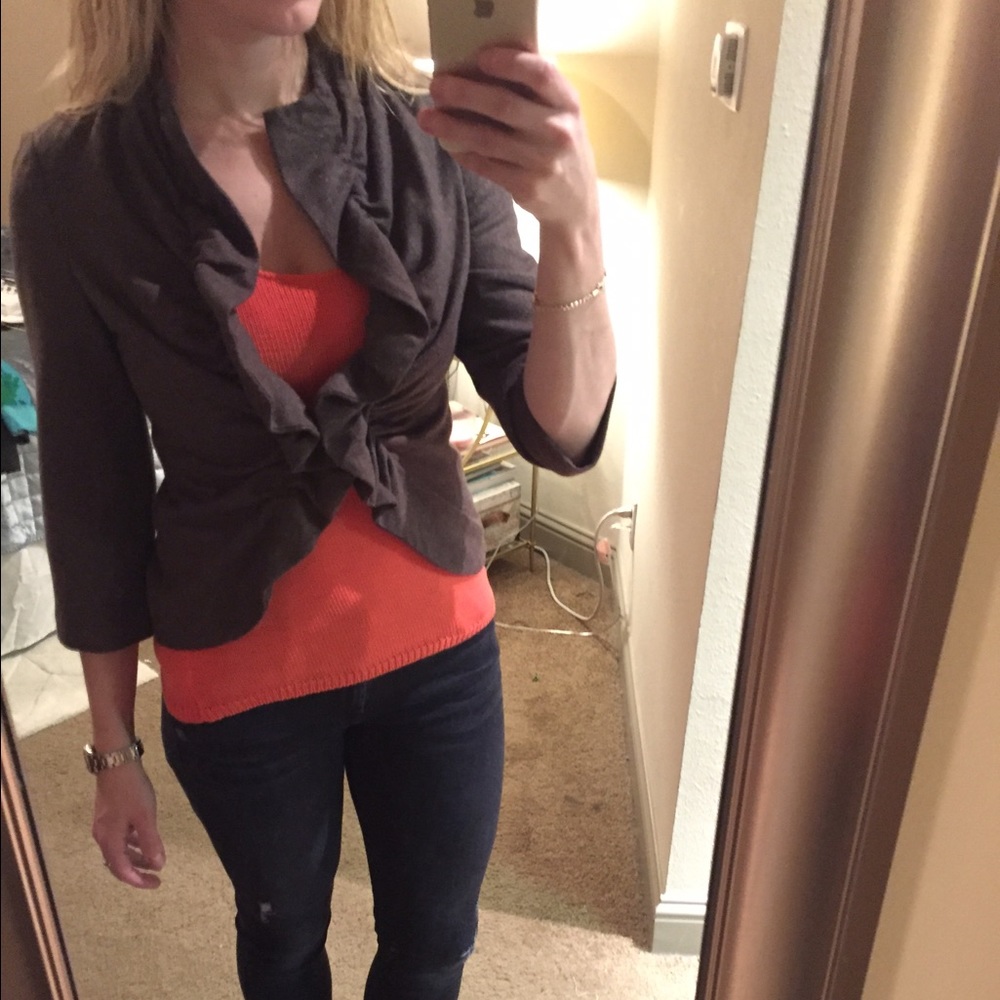 Anthropologie Wool Ruffle Front Jacket! - Picture 4 of 5